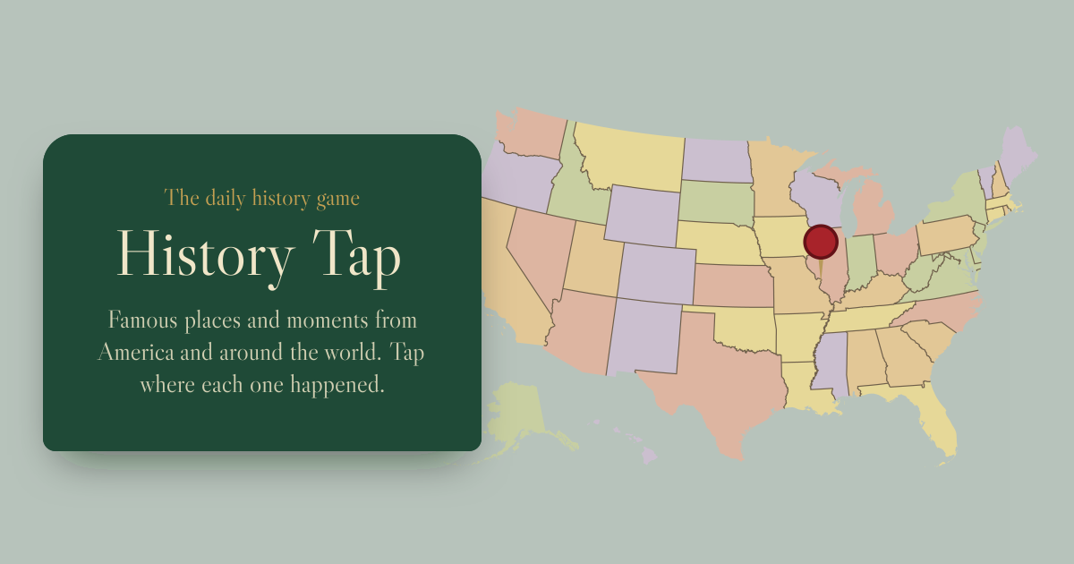 History Tap: daily history game. Guess where it happened